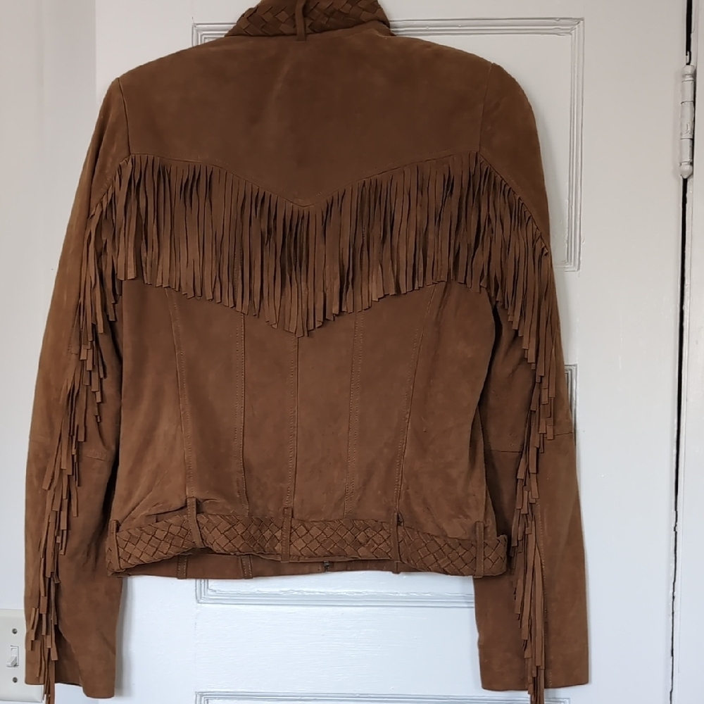 Brown Goat Suede Fringe Jacket